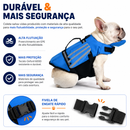 Colete Salva-Vidas para Cachorro com Flutuador de Pescoço, Alça de Resgate e Faixas Refletivas Segurança para Natação, Praia, Piscina e Passeios de Barco