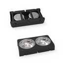 Comedouro Bebedouro Duplo Pet Elevado Ajustável Ergonômico com Tigela Aço Inox