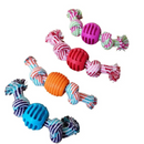 Brinquedo Corda Mordedor Resistente com Bola para Cachorros
