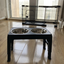 Comedouro Bebedouro Duplo Pet Elevado Ajustável Ergonômico com Tigela Aço Inox