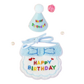 Chapéu e Babador Pet Feliz Aniversário para Cães e Gatos