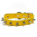 Coleira Colar Pet Couro com Spikes Cravejado para Cachorros