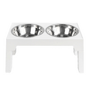 Comedouro Bebedouro Duplo Pet Elevado Ajustável Ergonômico com Tigela Aço Inox