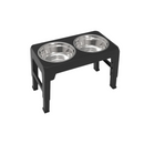 Comedouro Bebedouro Duplo Pet Elevado Ajustável Ergonômico com Tigela Aço Inox
