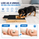 Arranhador de Madeira para Cães com Caixa de Petiscos Integrada, Almofada para Aparar Unhas, Design Retrátil e Superfície de Lixa Brinquedo para Arranhar