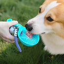 Garrafa Portátil para Água e Ração 2 em 1 para Cães e Gatos Bebedouro em Aço Inoxidável com Alça para Passeios e Viagens 285ml
