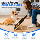 Arranhador de Madeira para Cães com Caixa de Petiscos Integrada, Almofada para Aparar Unhas, Design Retrátil e Superfície de Lixa Brinquedo para Arranhar