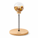 Brinquedo Interativo para Gatos CatSpring Torre de Enriquecimento com Mola, Dispenser de Petiscos e Base Giratória em Madeira