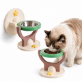 Comedouro Elevado 2 em 1 para Gatos e Cães Pequenos | Tigela Ergonômica de Parede ou de Mesa com Pote em Aço Inoxidável