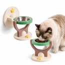 Comedouro Elevado 2 em 1 para Gatos e Cães Pequenos | Tigela Ergonômica de Parede ou de Mesa com Pote em Aço Inoxidável