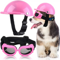 Capacete e Óculos Pet Motociclista Acessório de Segurança para Cachorros em Motos