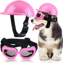 Capacete e Óculos Pet Motociclista Acessório de Segurança para Cachorros em Motos