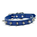 Coleira Colar Pet Couro com Spikes Cravejado para Cachorros