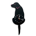 Relógio de Parede Decorativo Cachorro Labrador com Pêndulo Design Moderno em Acrílico Silencioso