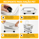 Porta Ração Dobrável Hermético com Rodinhas e Pá Dosadora para Cães e Gatos 15/45 KG