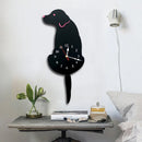 Relógio de Parede Decorativo Cachorro Labrador com Pêndulo Design Moderno em Acrílico Silencioso