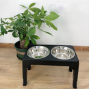 Comedouro Bebedouro Duplo Pet Elevado Ajustável Ergonômico com Tigela Aço Inox