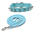 Coleira Colar Pet Couro com Spikes Cravejado para Cachorros