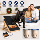 Arranhador de Madeira para Cães com Caixa de Petiscos Integrada, Almofada para Aparar Unhas, Design Retrátil e Superfície de Lixa Brinquedo para Arranhar