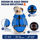 Colete Salva-Vidas para Cachorro com Flutuador de Pescoço, Alça de Resgate e Faixas Refletivas Segurança para Natação, Praia, Piscina e Passeios de Barco