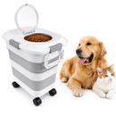 Porta Ração Dobrável Hermético com Rodinhas e Pá Dosadora para Cães e Gatos 15/45 KG