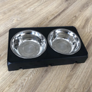 Comedouro Bebedouro Duplo Pet Elevado Ajustável Ergonômico com Tigela Aço Inox