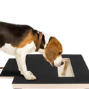 Arranhador de Madeira para Cães com Caixa de Petiscos Integrada, Almofada para Aparar Unhas, Design Retrátil e Superfície de Lixa Brinquedo para Arranhar