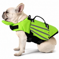 Colete Salva-Vidas para Cachorro com Flutuador de Pescoço, Alça de Resgate e Faixas Refletivas Segurança para Natação, Praia, Piscina e Passeios de Barco