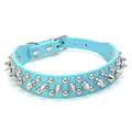 Coleira de Couro Spikes Cravejada para Cães