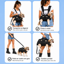 Mochila Canguru Ergonômica para Cães e Gatos Transporte Frontal com Suporte e Alças Ajustáveis