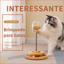 Brinquedo Interativo para Gatos CatSpring Torre de Enriquecimento com Mola, Dispenser de Petiscos e Base Giratória em Madeira