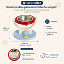 Comedouro Elevado 2 em 1 para Gatos e Cães Pequenos | Tigela Ergonômica de Parede ou de Mesa com Pote em Aço Inoxidável