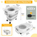 Porta Ração Dobrável Hermético com Rodinhas e Pá Dosadora para Cães e Gatos 15/45 KG