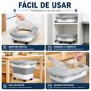 Pote Dobrável Hermético para Ração Pet com Rodinhas e Tampa Transparente