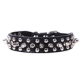 Coleira de Couro Spikes Cravejada para Cães
