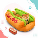 DogDelícia Conforto: Cama para Cães Estilo Hot Dog para Pets - Aconchegante e Lavável
