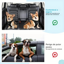 Cinto de Segurança Pet Duplo para 2 Cães Elástico Anti Enforcamento com Fivela de Metal