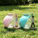 Garrafa Portátil para Água e Ração 2 em 1 para Cães e Gatos Bebedouro em Aço Inoxidável com Alça para Passeios e Viagens 285ml