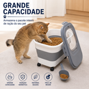 Pote Dobrável Hermético para Ração Pet com Rodinhas e Tampa Transparente