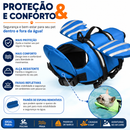 Colete Salva-Vidas para Cachorro com Flutuador de Pescoço, Alça de Resgate e Faixas Refletivas Segurança para Natação, Praia, Piscina e Passeios de Barco