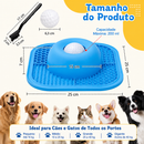 Comedouro Interativo Slow Feed com Bola Rolante e Tapete de Lamber para Cães e Gatos