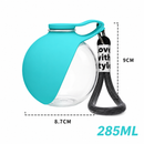Garrafa Portátil para Água e Ração 2 em 1 para Cães e Gatos Bebedouro em Aço Inoxidável com Alça para Passeios e Viagens 285ml