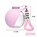 Garrafa Portátil para Água e Ração 2 em 1 para Cães e Gatos Bebedouro em Aço Inoxidável com Alça para Passeios e Viagens 285ml