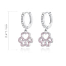 Brinco Amores de Pet, em Prata 925 com Zircônia Rosa