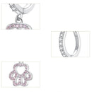 Brinco Amores de Pet, em Prata 925 com Zircônia Rosa