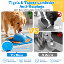 Comedouro Interativo Slow Feed com Bola Rolante e Tapete de Lamber para Cães e Gatos