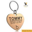 Pingente de Identificação Personalizável para Pets em Aço Inoxidável