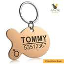Pingente de Identificação Personalizável para Pets em Aço Inoxidável