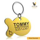 Pingente de Identificação Personalizável para Pets em Aço Inoxidável