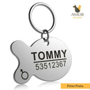 Pingente de Identificação Personalizável para Pets em Aço Inoxidável